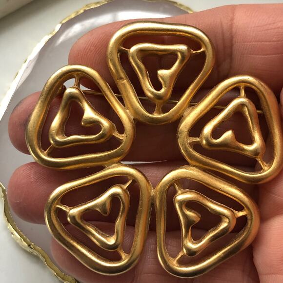 Vintage Gold Plate Brooch FO Fernando Original Brooch Pin - Picture 3 of 8